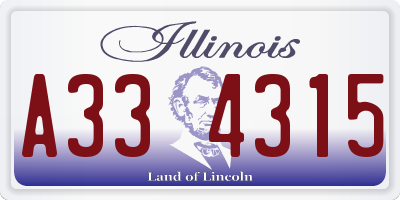 IL license plate A334315