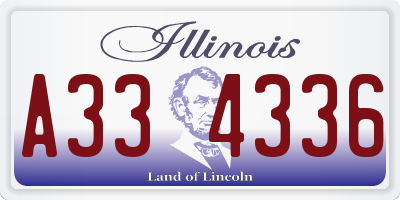 IL license plate A334336