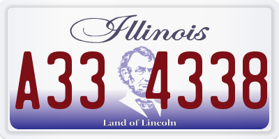 IL license plate A334338