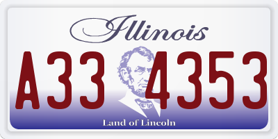 IL license plate A334353