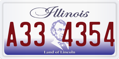 IL license plate A334354