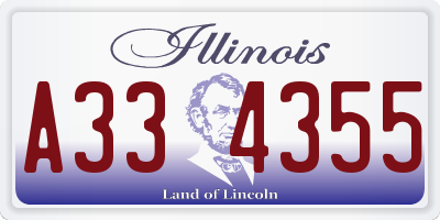 IL license plate A334355