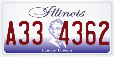 IL license plate A334362