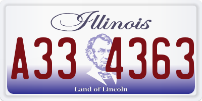 IL license plate A334363