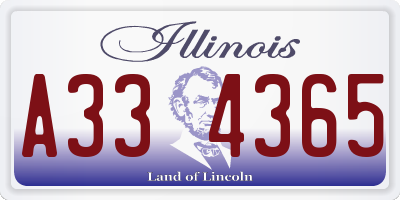 IL license plate A334365