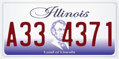 IL license plate A334371