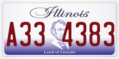 IL license plate A334383
