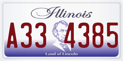 IL license plate A334385