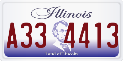 IL license plate A334413