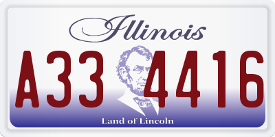 IL license plate A334416