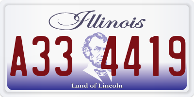 IL license plate A334419