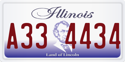IL license plate A334434