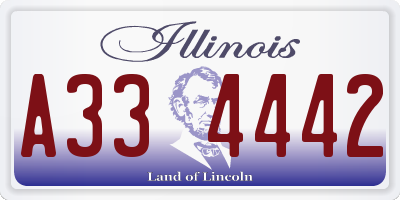 IL license plate A334442