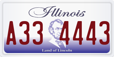 IL license plate A334443
