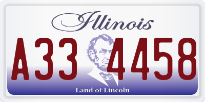 IL license plate A334458