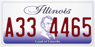 IL license plate A334465
