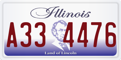 IL license plate A334476