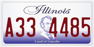 IL license plate A334485