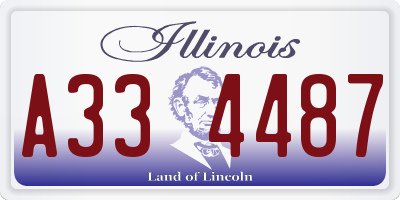 IL license plate A334487