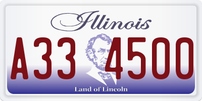 IL license plate A334500