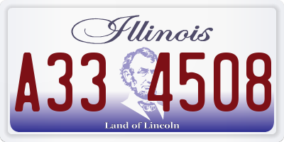 IL license plate A334508