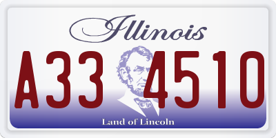 IL license plate A334510