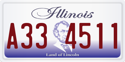IL license plate A334511