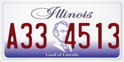 IL license plate A334513