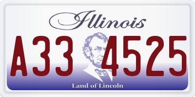IL license plate A334525
