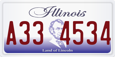 IL license plate A334534