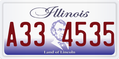 IL license plate A334535