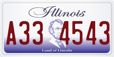IL license plate A334543