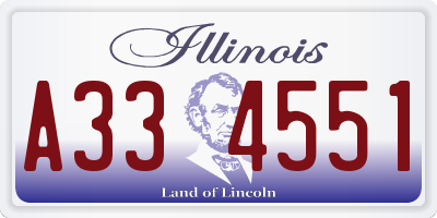 IL license plate A334551