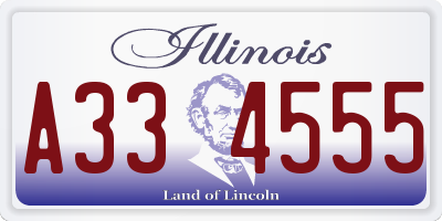 IL license plate A334555