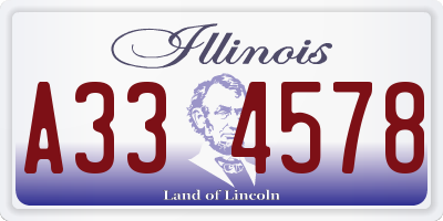 IL license plate A334578