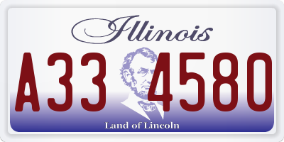 IL license plate A334580