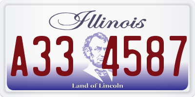 IL license plate A334587