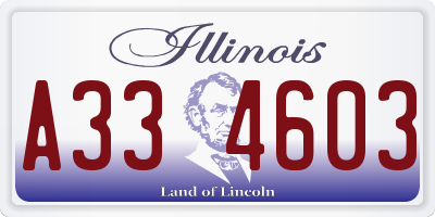 IL license plate A334603