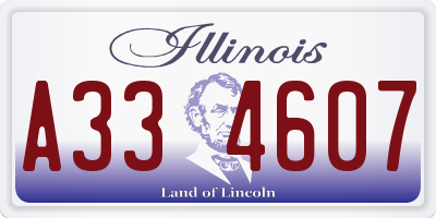 IL license plate A334607