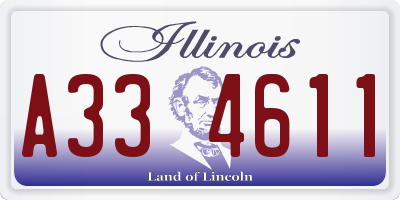 IL license plate A334611