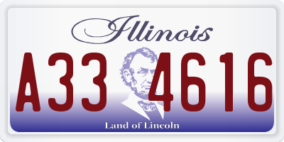 IL license plate A334616