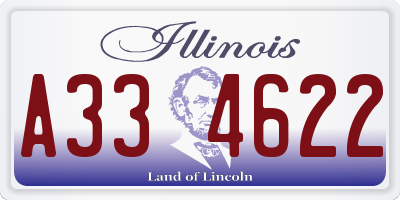 IL license plate A334622