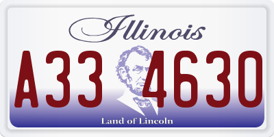 IL license plate A334630