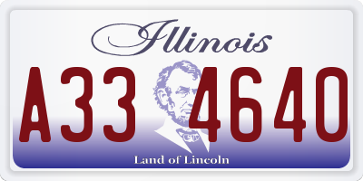 IL license plate A334640
