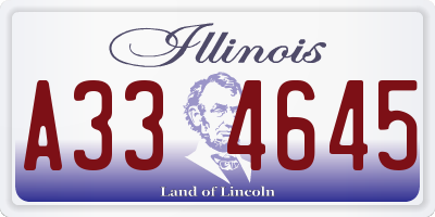 IL license plate A334645