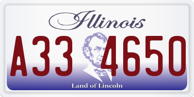 IL license plate A334650