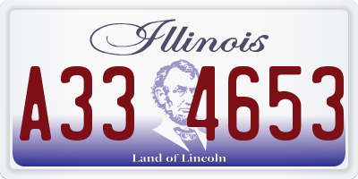 IL license plate A334653