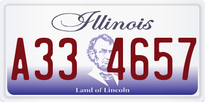 IL license plate A334657
