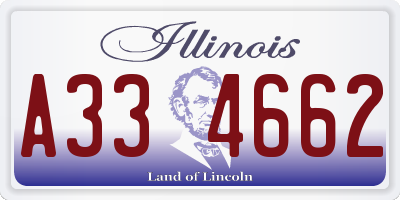IL license plate A334662