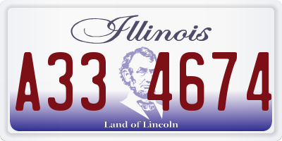IL license plate A334674